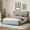Gray, variant on Leuco Queen Size Upholstered Platform Bed Frame with Wood Legs & Headboard, No Box Spring Needed, Beige