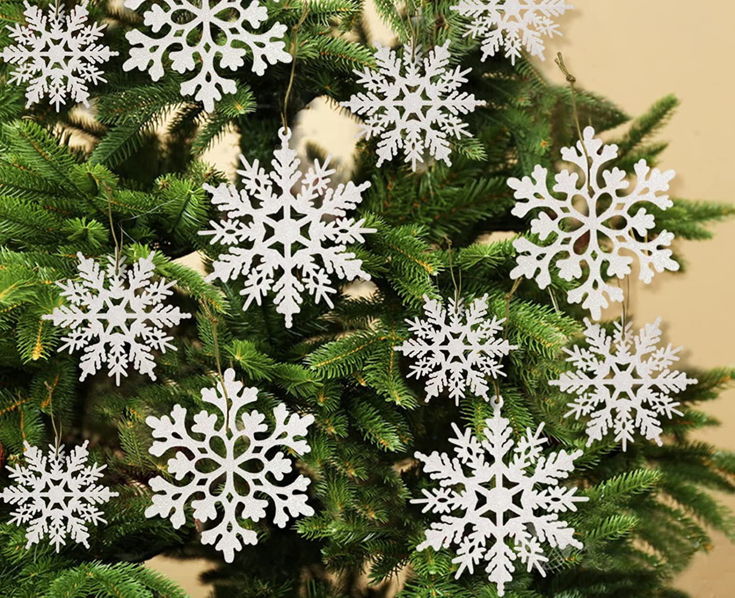 NOLITOY 5pcs Foam Snowflakes Decorations Snowflakes Embellishments Glitter  Craft Snowflake Xmas Tree Ornaments Christmas Tree Ornaments Christmas