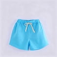 thumbnail image 5 of Cethrio Boys Cotton Shorts, Elastic Waist Sports Drawstring Summer Kids Athletic Shorts Sky Blue Size 3-4T, 5 of 6