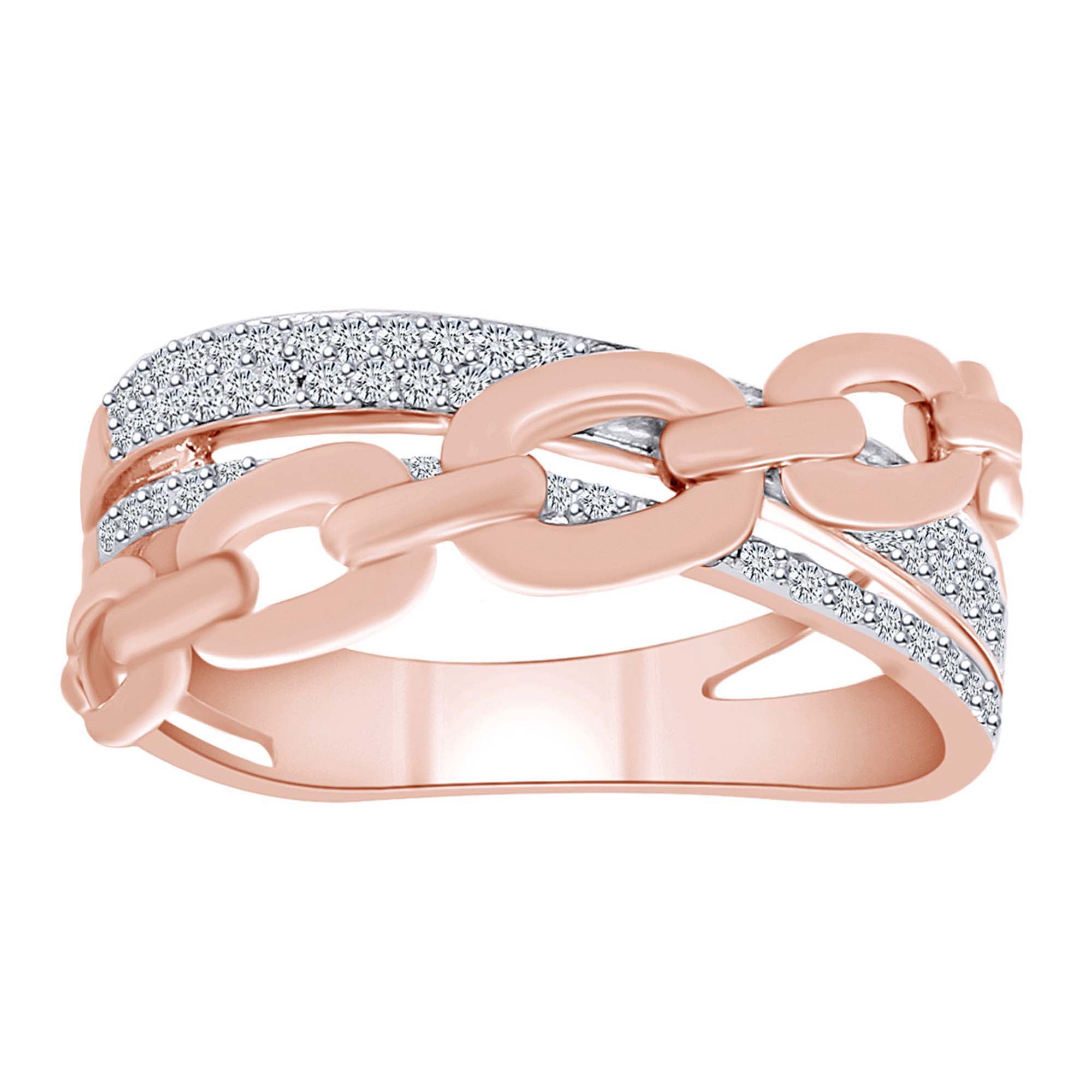 1/6 Carat Natural Diamond Snowflake Ring | 14k Gold Over Sterling Silver, I-J Color, 0.16 CTTW - View #7