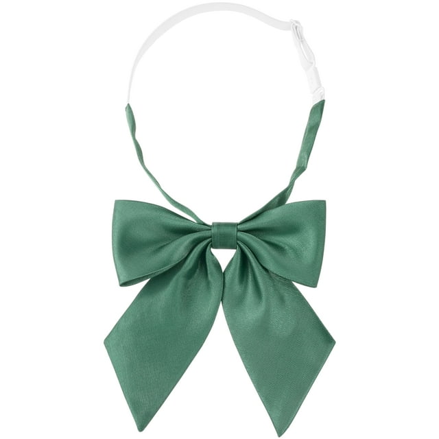 INSPIRAR CHIC Lazos Metálicos Brillantes para Mujeres, Lazos Pre-atados de Color Sólido, Bonitos, Verde Oscuro, Talla Única