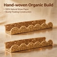 thumbnail image 5 of Scalloped Nursery bookshelves Set of 2, Woven Straw Paper Floating Shelves - Picture Ledge for Wall Decor, Beige Boho Modern Farmhouse Kids' Bookcase for Books, Toys & Photo Frames, 5 of 7