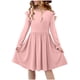 thumbnail image 1 of Vestidos de Manga Larga de las Niñas Tamaño 7-8 Elástico Twirly Patinador Vestido para el Recital Escolar, Manga Larga Vestido de Línea para las Mujeres, 1 of 7