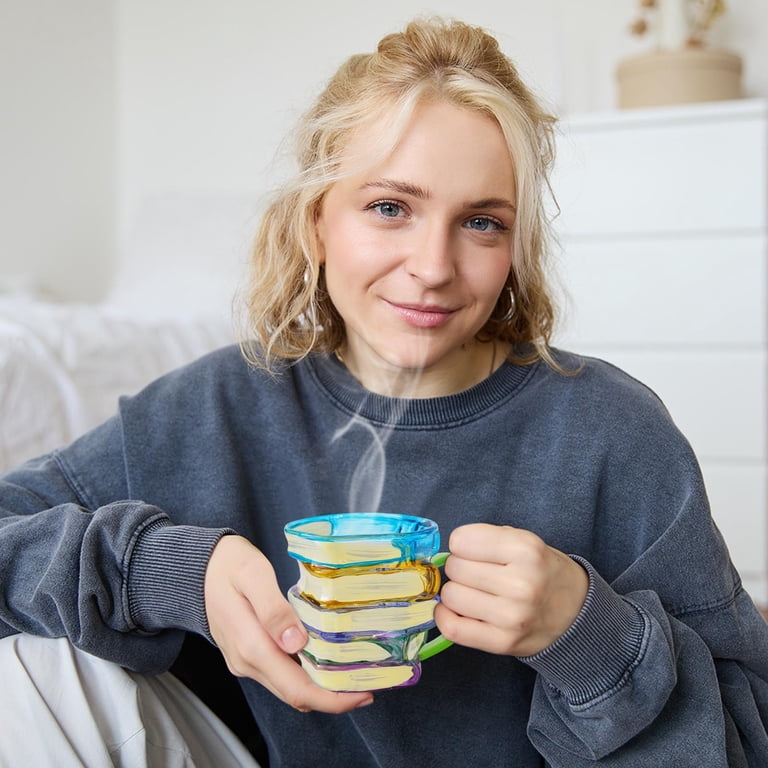 Book Mug,Painted Book Mug,Novelty Coffee Mugs for Book Lover Gifts for Women Unique Coffee Mugs,Cool Funny Bookish Cute Tumblers Books Worm Readers(H 5*4in)from ANMUYUM