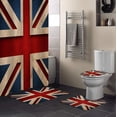thumbnail image 1 of FMSHPON England Britain 4 Piece Bathroom Set Shower Curtain Bath Rug Contour Mat and Toilet Lid Cover, 1 of 8