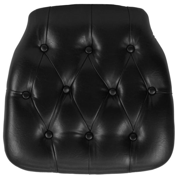 Indoor Hard Black Tufted Vinyl Chiavari/Dining Chair Cushion Walmart