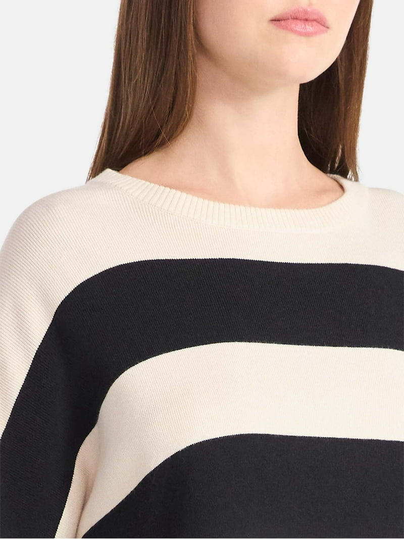 No Boundaries Striped Sweater, Lightweight, Women's - Walmart.com