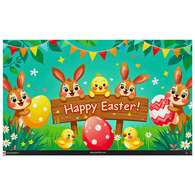 Cute Bunny Themed Easter Background Happy Easter Banner Party Decors Photography Props Easter Celebration Family Gatherings Egg Hunts Kids Parties