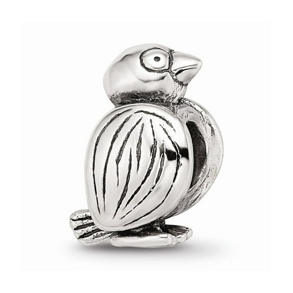 Fancy Bead White Sterling Silver Themed 11.82 mm 8.18 Reflections Bird Bead