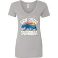 thumbnail image 3 of Inktastic San Diego California Bear Sunset Women's V-Neck T-Shirt, 3 of 5