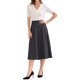 thumbnail image 2 of FALDA A-LINE PARA MUJERES INSPIRE CHIC, CINTURA ALTA, MIDI, CON PLIEGUES, GRIS, PARA OFICINA, 2 of 6