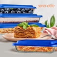thumbnail image 7 of SereneLife Rectangular Glass Bakeware Set - 4 Sets of High Borosilicate with PE Lid, Blue, 7 of 7