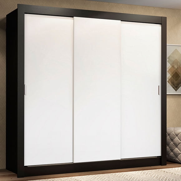 Ropero Closet Madesa Lyon 3 Puertas Corredizas Negro