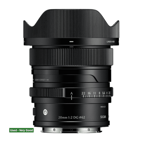 Pre-Owned Sigma 20mm F2 DG Full-Frame Contemporary Lens with Manual Aperture Ring and Magnetic Lens Cap (Black, L Mount)