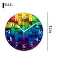 thumbnail image 2 of 12 Inch Wall Clock Battery Operated Silent Clock Decorative for Office, Kitchen, Outdoor, Living Room，Rainbow of Colorful Boxes Lovely Design, 2 of 4