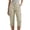 Khaki -BR19, variant on Dwellite Cargo Pants For Women 2026 Summer Casual High Waisted Button Loose Travel Hiking Comfy Capri Cropped Pants With Pockets Wine M