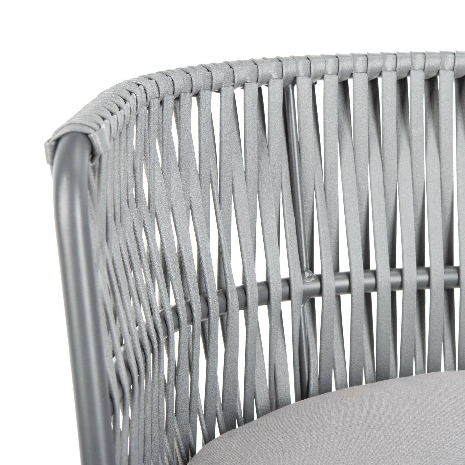 SAFAVIEH Kiyan Outdoor Patio Rope Chair, Grey/Cushion, Set of 2 - image 3 of 10