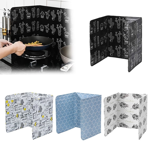 Foldable Stove Splatter Guard Grease Shield, Aluminum Foil Oil Block Barrier, Nonstick Oil Stove Splash Guard Cooking Splatter Screen for Stovetop Frying Cooking Kitchen Restaurant Use