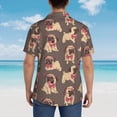 thumbnail image 4 of Balery Cut Pug Camisas hawaianas de manga corta para hombre, camisas playeras de corte holgado, camisas de vacaciones con botones,3X-Large, 4 of 7