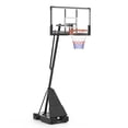 thumbnail image 1 of Basketball Hoop Outdoor 48 Inch Shatterproof PC Backboard, 4.9 to 10 ft Stepless Adjustable Height, Portable Basketball Hoop with Wheels for Teens and Adults in Backyard Driveway Court, 1 of 9