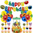 thumbnail image 2 of Suministros de fiesta de cumpleaños con temática de Barrio Sésamo, pancarta de papel, globos de látex, decoraciones de fiesta de cumpleaños de dibujos animados para niños, Baby Shower, 2 of 4