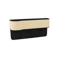 thumbnail image 1 of Car Seat Gap Filler Organizer Storage Box Between Front seat Auto Premium PU Leather Console with Cup Holder Car Pocket for Interior Essentials Beige for Left Driver, 1 of 7
