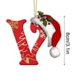 thumbnail image 3 of Christmas Decorations 26 Letters Ornaments Christmas Tree Decoration Christmas Initial with Red Hat Personalized Alphabet Letters DIY Craft Hanging Pendant for Christmas Tree Ornaments 3.54in, 3 of 6
