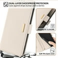 thumbnail image 2 of ELEHOLD for iPhone 15 Wallet Case for Women Men with Gold Shoulder&Hand Strap Detachable Lanyard,Luxury PU Leather Kickstand Fully Shockproof Protective Case for iPhone 15,White, 2 of 8