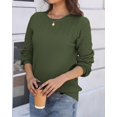 thumbnail image 4 of Zeagoo Fall Sweaters for Women Crewneck Long Sleeve Crochet Texture Pullover Sweater Tops, 4 of 6