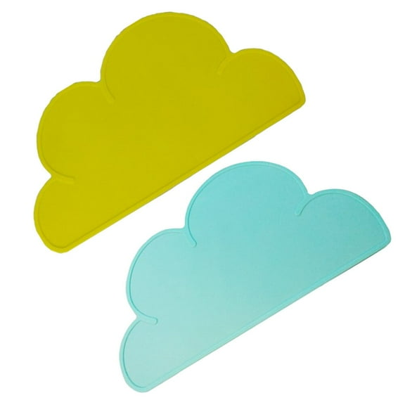 Suction Placemat 2 Pcs The Clouds Placemats for Kids Pet Dining Anti-slip Silicone Children Cup