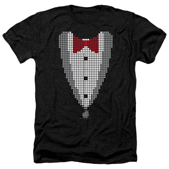 Big Bang Theory - Pixelated Tux - Heather Short Sleeve Shirt - X-Large