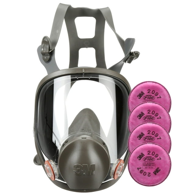 Kit de respirador 3M Full Face 6800 reutilizable con 4 filtros P100