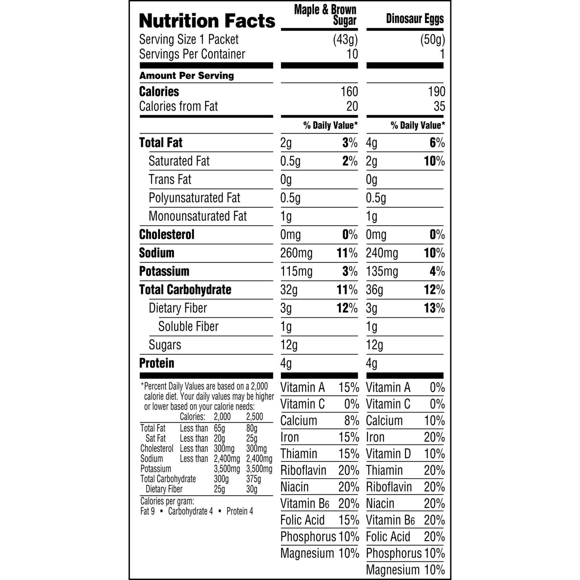 Quaker Maple & Brown Sugar Instant Oatmeal, 1.51 oz, 10 count