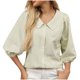 thumbnail image 2 of mfyjkho Tops Casuales Para Mujer, Camiseta Informal De Mujer Con Cuello En V, Mangas Abullonadas, Capucha, Rayas, Manga 3/4 Tops Para Hacer Ejercicio L, 2 of 8