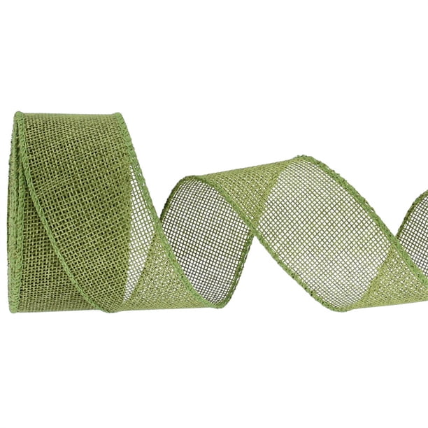Nvzi Cinta decorativa, cinta verde oscuro, 2 rollos de 4 cm x 10 yardas, cinta de imitación de lino, ideal para envolver regalos y arreglos florales, cinta para envolver ramos.
