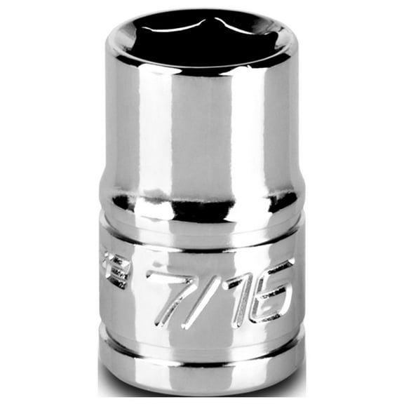 capri tools 7/16-inch shallow socket, 3/8-inch drive, 6-point, sae