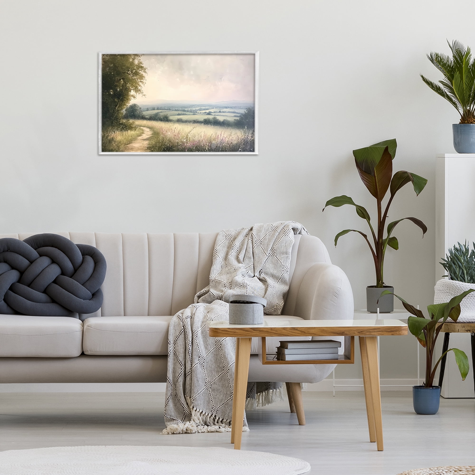 Stupell Industries Rolling Farmlands in Distance White Framed Giclee Art, design by Petal Prints Design