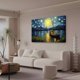 thumbnail image 3 of Póster de lienzo con un pequeño barco navegando por un río tranquilo por la noche, decoración de dormitorio, paisaje deportivo, decoración de oficina, regalo, estilo marco, 20 x 30 cm, 3 of 8