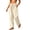 Beige-pants for women, variant on Plus Size Cotton Linen Pants for Women Elastic Waisted Drawstring Wide Leg Pant Casual Loose Straight Trousers with Pockets