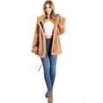 thumbnail image 5 of Lana Roux Women's Super Oversize Teddy Bear Sherpa Jacket Hoodie (Camel, Small / Medium), 5 of 5