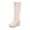 #2 Beige, variant on Taqqpue Womens Goth Boots Chunky Wedge Heel Boots Lace Up and Zipper Round Toe Mid Calf Boot for Concert Festival