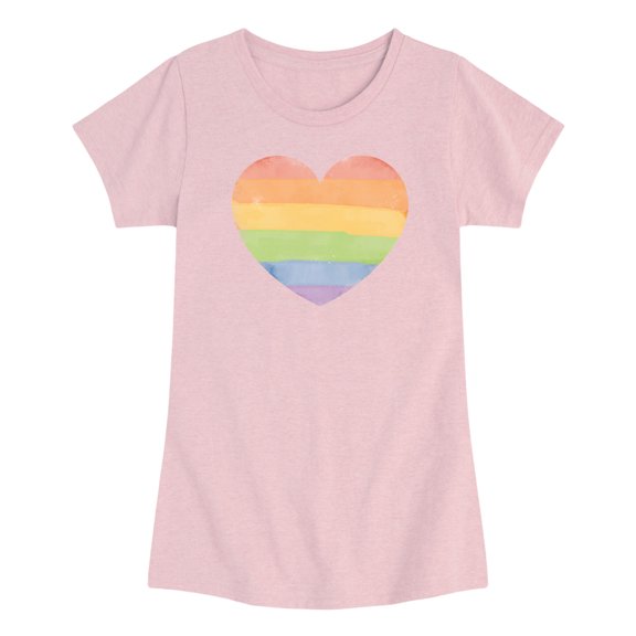 Instant Message - Rainbow Heart -Toddler Girls Short Sleeve T-shirt Toddler Girls' Toddler Short Sleeve Graphic T-Shirt