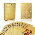 thumbnail image 1 of 24K Gold Playing Cards Poker Game Deck Poker Suit Plastic Magic Card Waterproof Deck For Gift Collection, 1 of 8