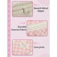 thumbnail image 7 of Large Capacity Pencil Case for student - Cute Checkerboard Pencil Pouch with Zipper, Stationery Bag Box for Student Gifts, Pink, 7 of 7
