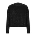 thumbnail image 4 of ASDFVBKG Sequin Jackets for Women Sparkly Glitter Open Front Cropped Blazer Long Sleeve Casual Coat Loose Jackets Black M, 4 of 5