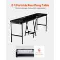 thumbnail image 2 of VEVOR 8' Portable Beer Pong Folding Tailgate Table Party Drinking Game Carrying Handle, 2 of 9