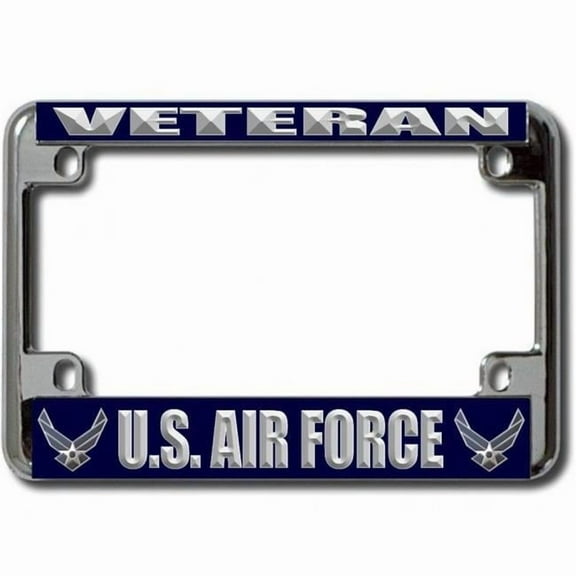 U.S. Air Force Veteran Chrome Motorcycle License Plate Frame