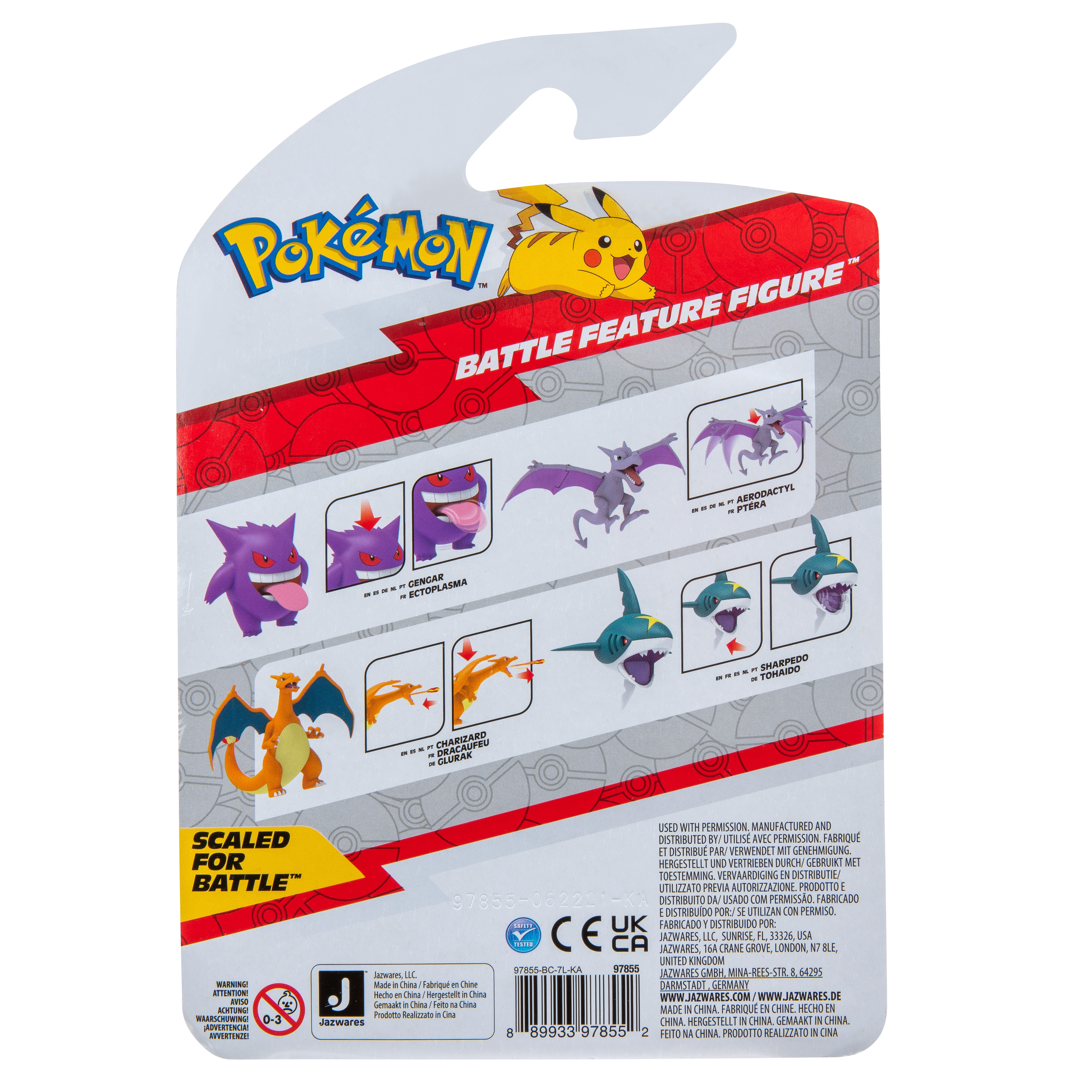 Pokémon Aerodactyl Battle Feature Figure - 4.5 inch Aerodactyl Battle Figure with Flapping Wings