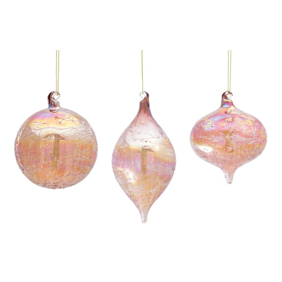 Ornament (Set of 6) 5"H, 5.25"H, 7"H Glass