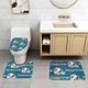 thumbnail image 2 of Juego de 3 alfombras de baño del equipo Dolphins Alfombra antideslizante para baño de 24 x 16 pulgadas, 2 of 7